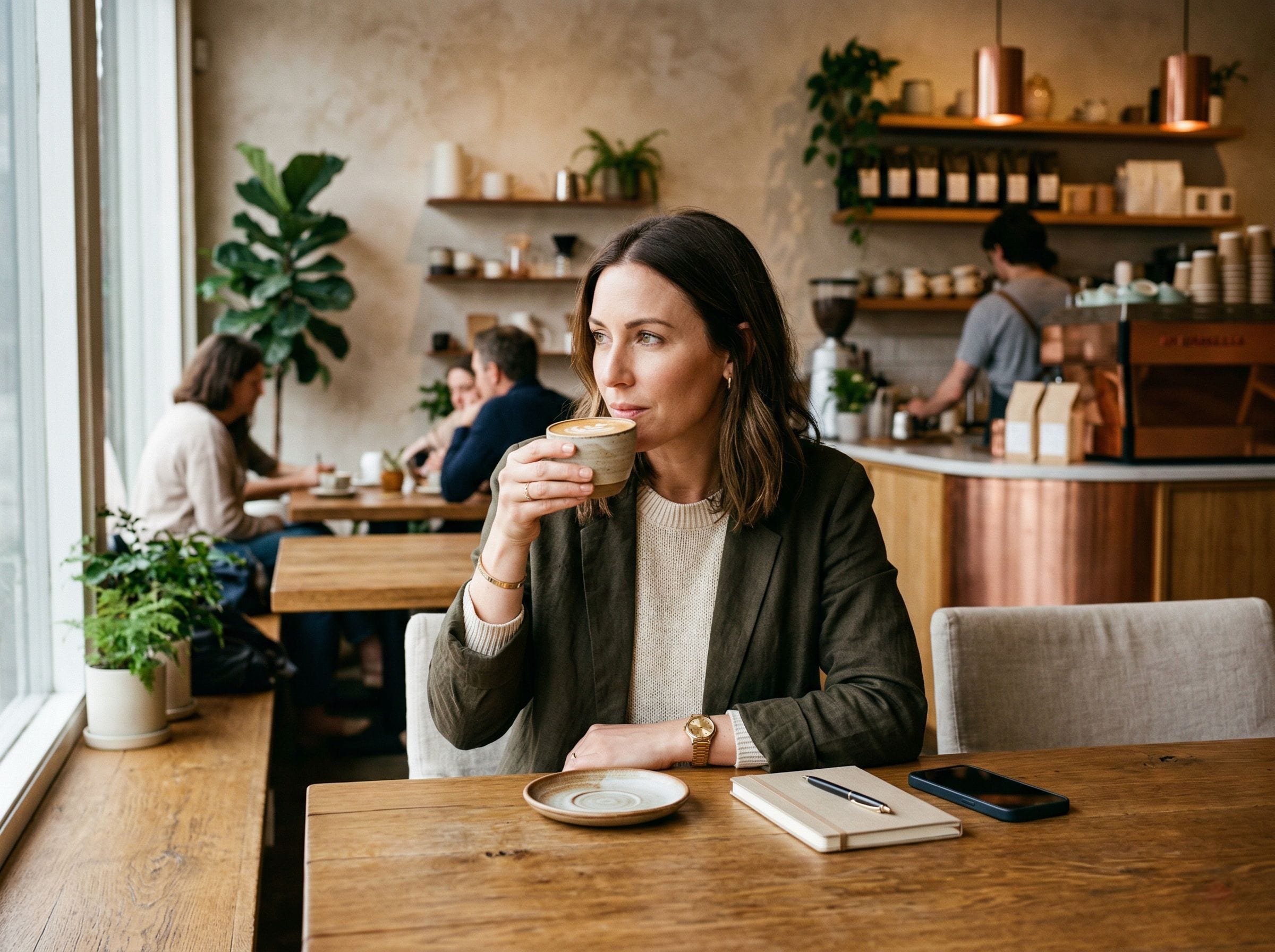 An individual CoffeePass member enjoying coffee at a quality independent café